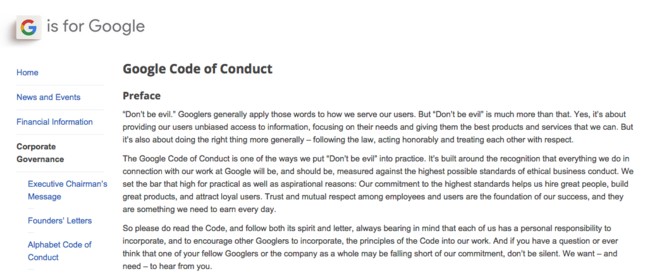 google-codigo-conduta