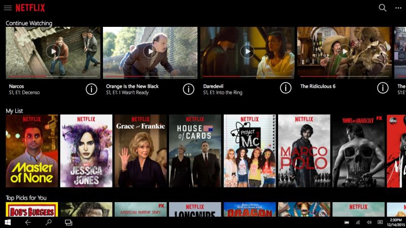 Aplikasi Netflix untuk Windows 10