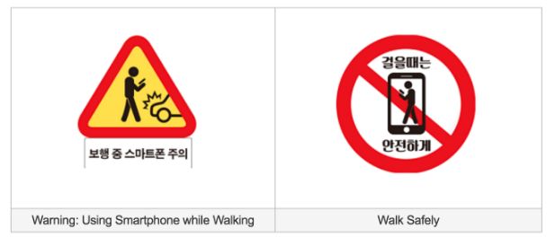 sinais alerta pedestres coreia do sul