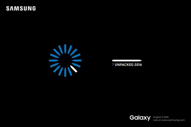 Samsung Galaxy Note 7 convite Unpacked 2016