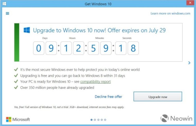 Upgrade to Windows 10